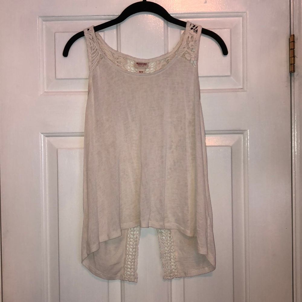 Mossimo XS Off White Open Back Tank